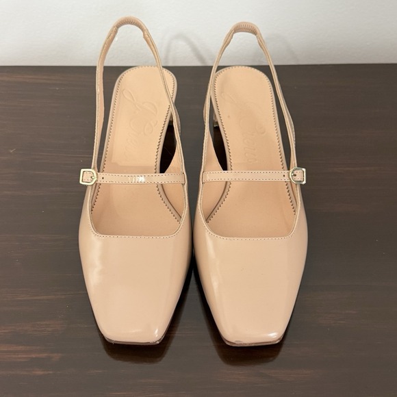 J. Crew Layla Slingback Mary Jane‎ Heels  Spazzolato Leather Size 8 Blush Beige - Picture 5 of 10